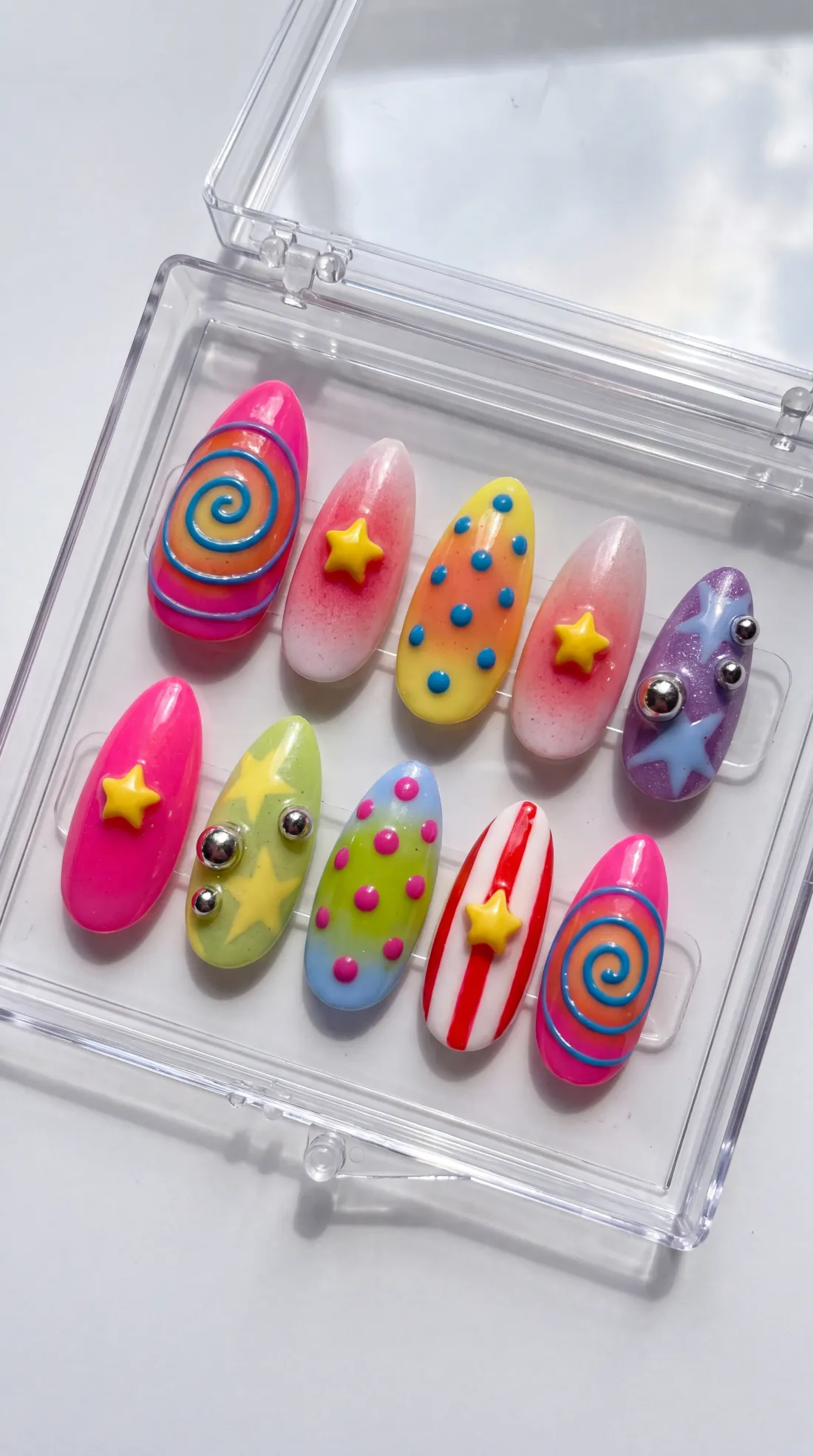 Oddity press-on nails in their case
